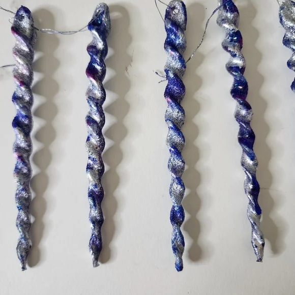 5 HANDCRAFTED Upcycled Swirly Unicorn Icecicle Ornaments HANDPAINTED Holiday - Picture 10 of 17